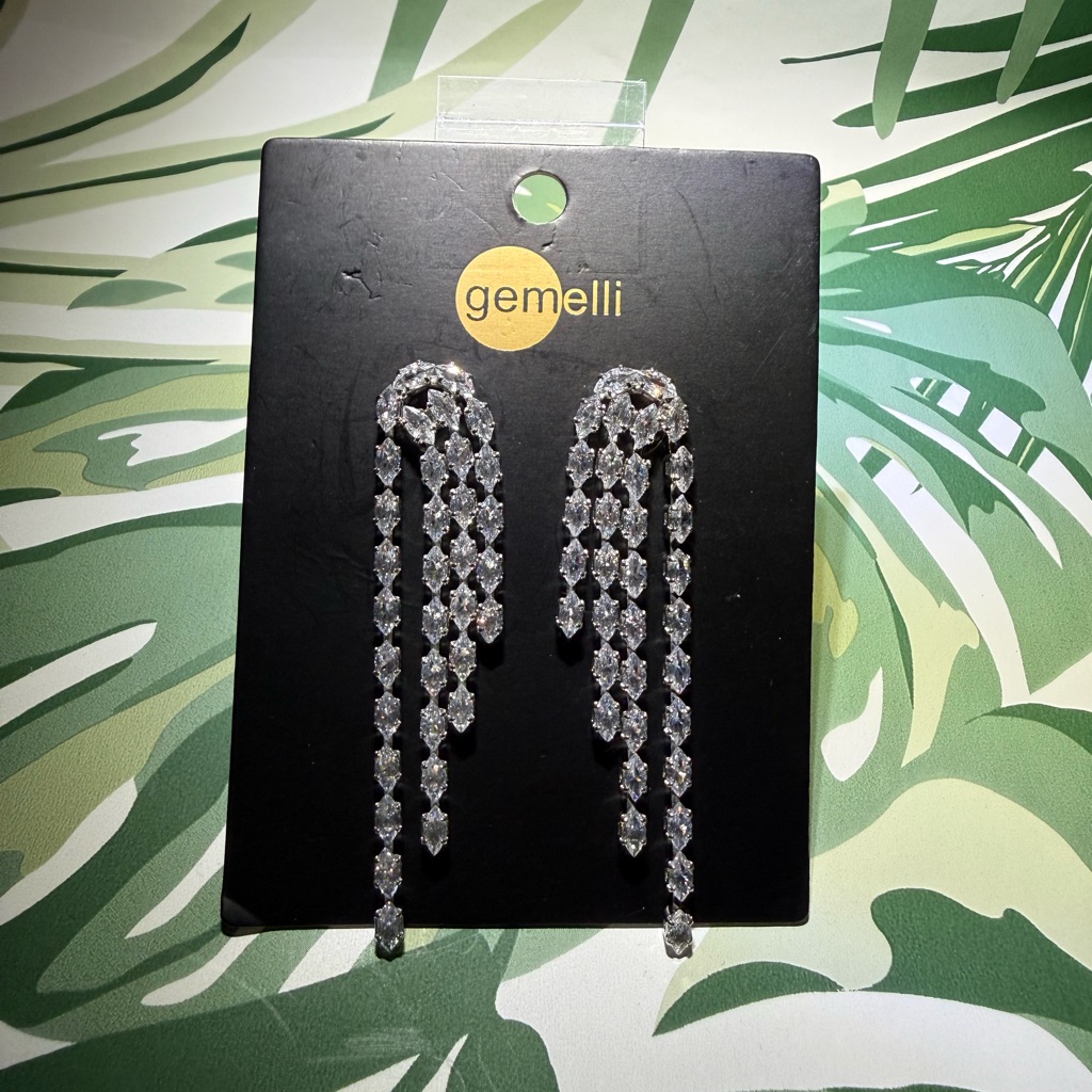 Silver Dangle Earrings Gemelli